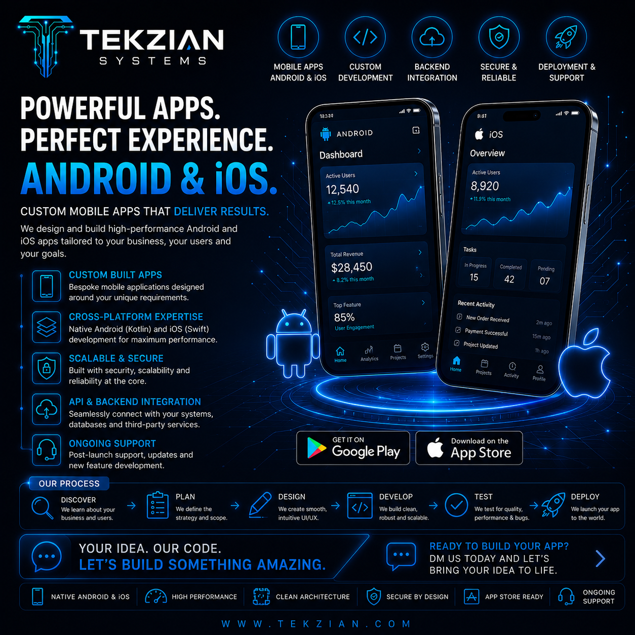 Tekzian mobile application visual
