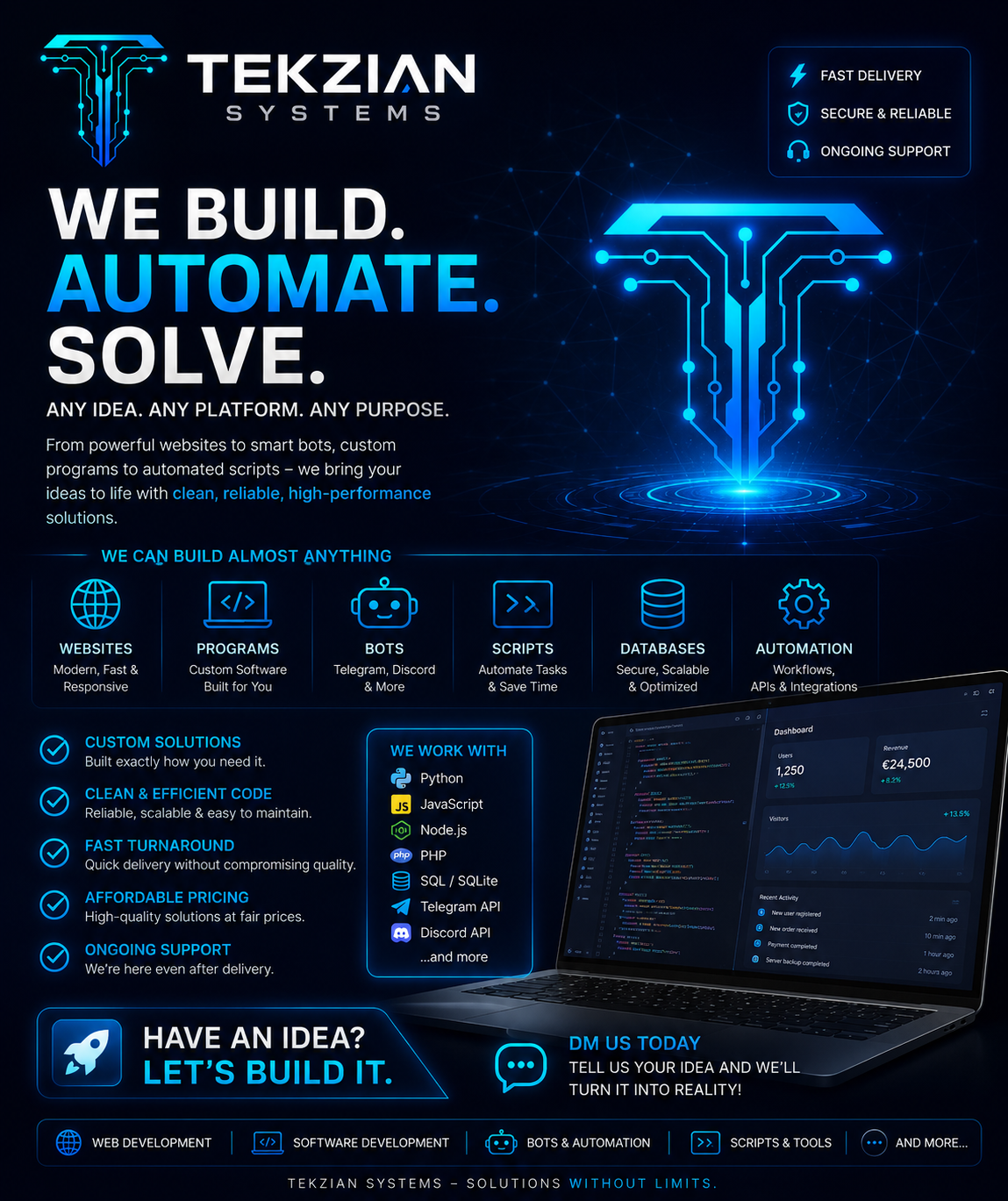 Illustrative Tekzian management system interface